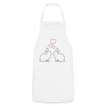 Cœurs de Lapin - Tablier de cuisine - blanc - Devant - AI Model Male 185 dark (185cm)