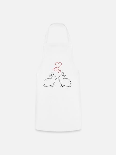 Hasen Hearts - Kochschürze - Weiß