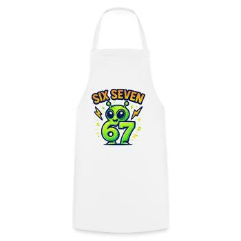 Six Seven 67 Italian Brainrot Alien Humor Funny - Cooking Apron - white - Front - AI Model Male 185 dark (185cm)
