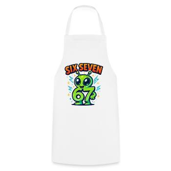 Six Seven 67 Italian Brainrot Alien Humor Funny - Cooking Apron - white - Front - AI Model Male 185 dark (185cm)