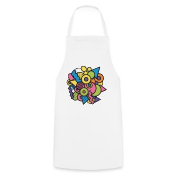 Colorful Memphis Shapes Retro Pop Art Design 90s - Cooking Apron - white - Front - AI Model Male 185 dark (185cm)