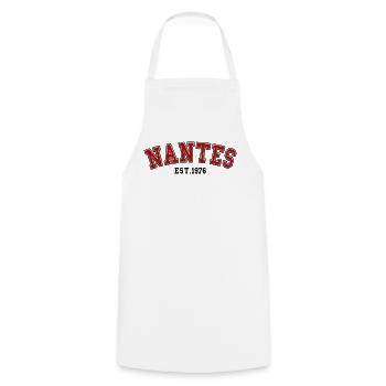 Nantes fondée en 1976 - Tablier de cuisine - blanc - Devant - AI Model Male 185 dark (185cm)