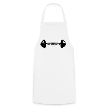 Salle de sport avec haltères forts - Tablier de cuisine - blanc - Devant - AI Model Male 185 dark (185cm)