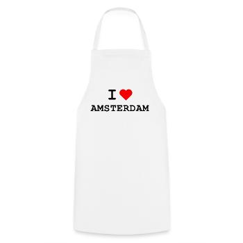 Ich liebe Amsterdam - I love Amsterdam - Kochschürze - Weiß - Vorne - AI Model Male 185 dark (185cm)