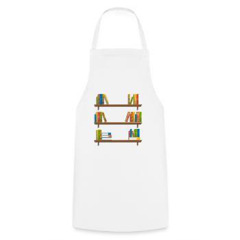 Lecteur Bookaholic Love Books Heartbeat - Livre lu - Tablier de cuisine - blanc - Devant - AI Model Male 185 dark (185cm)