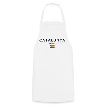 Catalan pride, minimalist elegant design - Cooking Apron - white - Front - AI Model Male 185 dark (185cm)