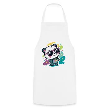 Panda Pop Pink Glasses - Cooking Apron - white - Front - AI Model Male 185 dark (185cm)
