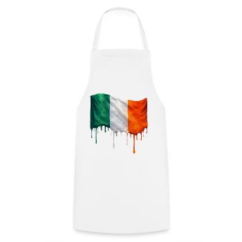 Irish flag colorful color - Cooking Apron - white - Front - AI Model Male 185 dark (185cm)