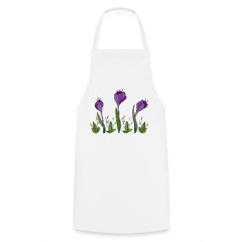 Blumen - Kochschürze - Weiß - Vorne - AI Model Male 185 dark (185cm)