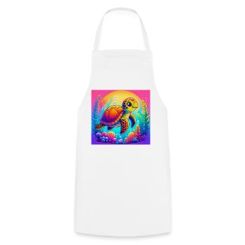 turtle - Cooking Apron - white - Front - AI Model Male 185 dark (185cm)