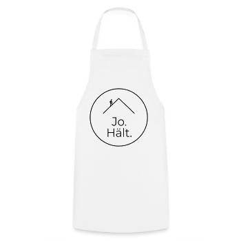 Dachdecker Jo Hält Spruch Badge - Kochschürze - Weiß - Vorne - AI Model Male 185 dark (185cm)