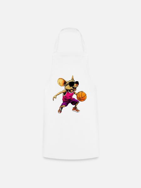 Basketball Mäuschen - Kochschürze - Weiß