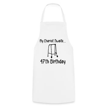 47th Birthday Party Funny 47 Years Old Birthday - Tablier de cuisine - blanc - Devant - AI Model Male 185 dark (185cm)