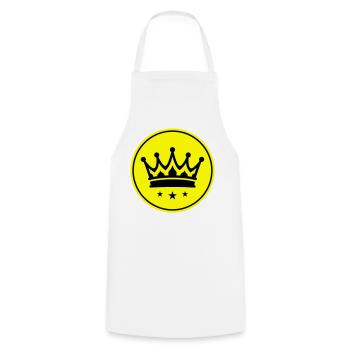 Crown Symbol - Cooking Apron - white - Front - AI Model Male 185 dark (185cm)