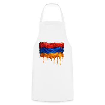 Armenian flag in bright colors - Cooking Apron - white - Front - AI Model Male 185 dark (185cm)