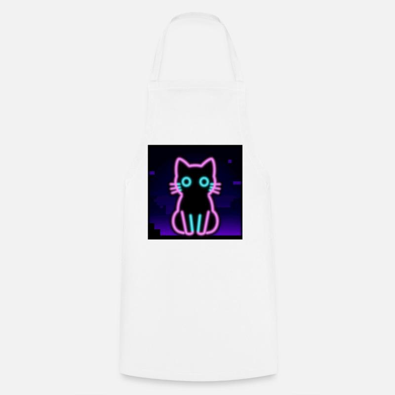 Neon Cat – Pixel Vibes for Gamers & Nerds - Cooking Apron - white