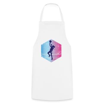 Basketball Girl Vintage - Cooking Apron - white - Front - AI Model Male 185 dark (185cm)