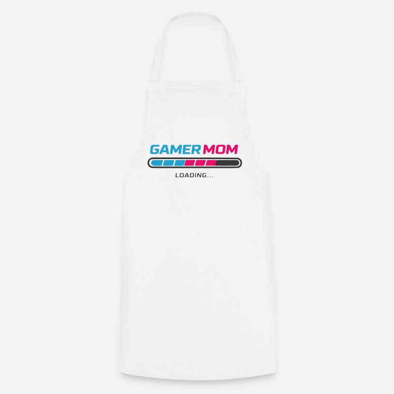Gamer Mom Loading Bar - Cooking Apron - white