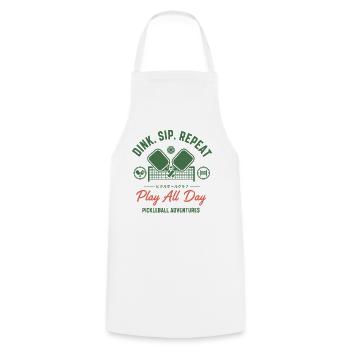 Pickleball Dink Sip Repeat Play All Day Adventures - Cooking Apron - white - Front - AI Model Male 185 dark (185cm)