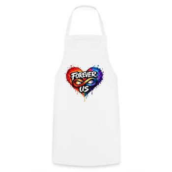 Pour toujours Nous, Amour Infini pour les Amoureux - Tablier de cuisine - blanc - Devant - AI Model Male 185 dark (185cm)