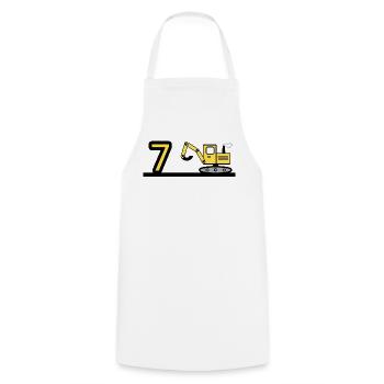 Excavatrice - Tablier de cuisine - blanc - Devant - AI Model Male 185 dark (185cm)