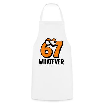 Six Seven Whatever Italian Brainrot Humor Meme  - Kochschürze - Weiß - Vorne - AI Model Male 185 dark (185cm)