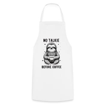 Kein Gespräch Vor Kaffee Liebhaber Faultier - Kochschürze - Weiß - Vorne - AI Model Male 185 dark (185cm)