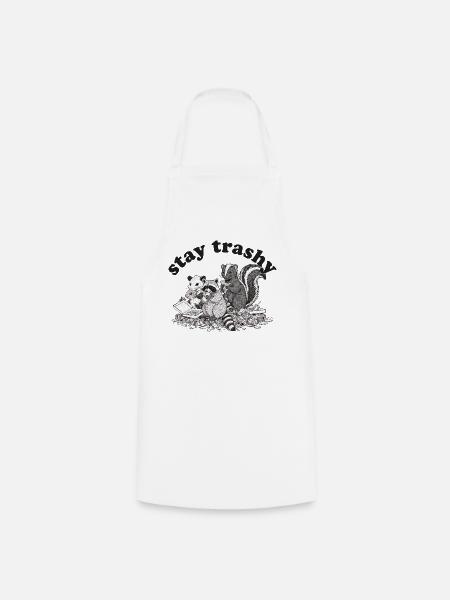Stay Trashy Waschbär Opossum Stinktier - Kochschürze - Weiß