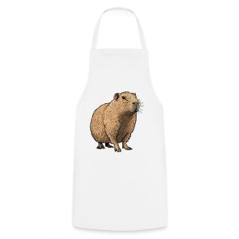 Nature Tones Capybara Illustration - Cooking Apron - white - Front - AI Model Male 185 dark (185cm)