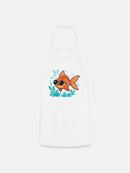 Orange Fish Aquatic Scope - Kochschürze - Weiß
