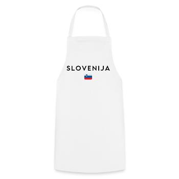 Slowenische Flagge, elegantes minimalistisches Design - Kochschürze - Weiß - Vorne - AI Model Male 185 dark (185cm)