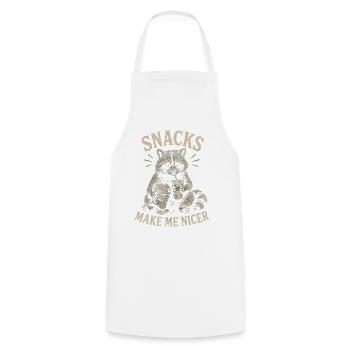 Snacks Make Me NICER Hungriger Waschbär Hunger - Kochschürze - Weiß - Vorne - AI Model Male 185 dark (185cm)