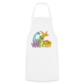 Cute Dino Team - Cooking Apron - white - Front - AI Model Male 185 dark (185cm)