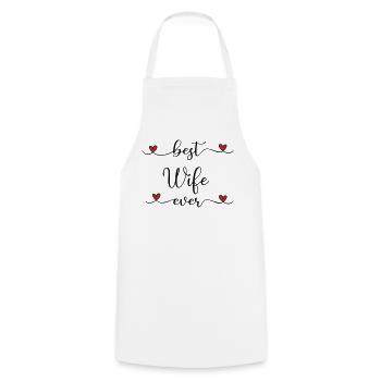 Best wife - Cooking Apron - white - Front - AI Model Male 185 dark (185cm)