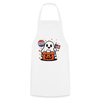 Vote des fantômes d’Halloween Humour inquiétant - Tablier de cuisine - blanc - Devant - AI Model Male 185 dark (185cm)