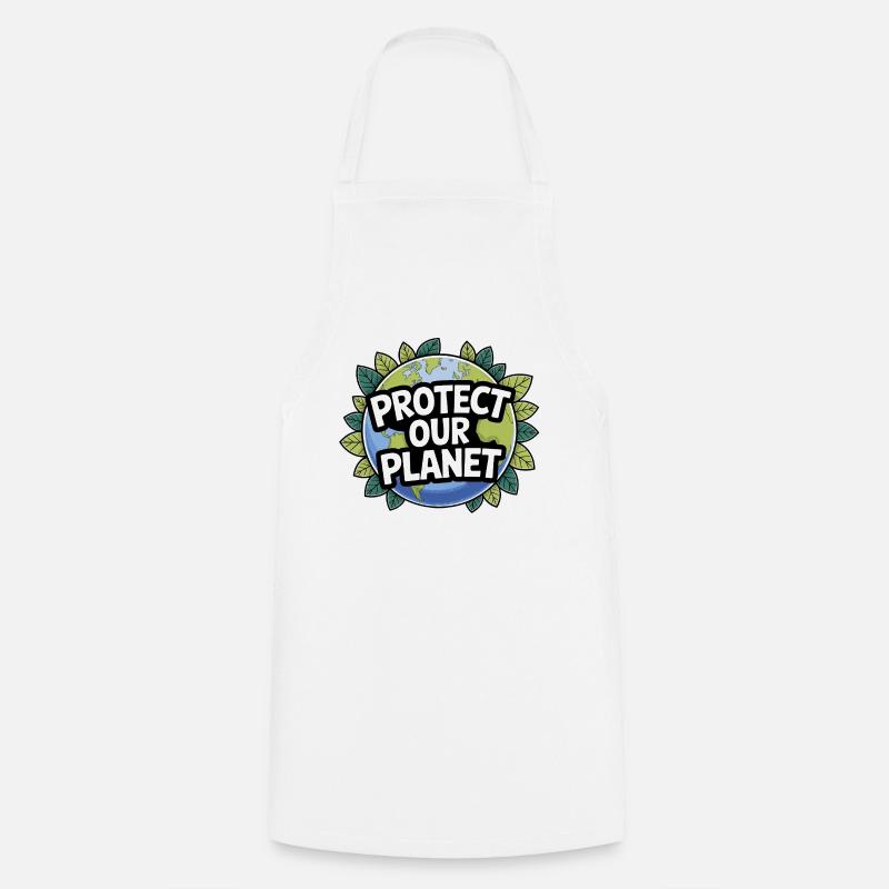 Protect the Earth – Planet Theme - Cooking Apron - white