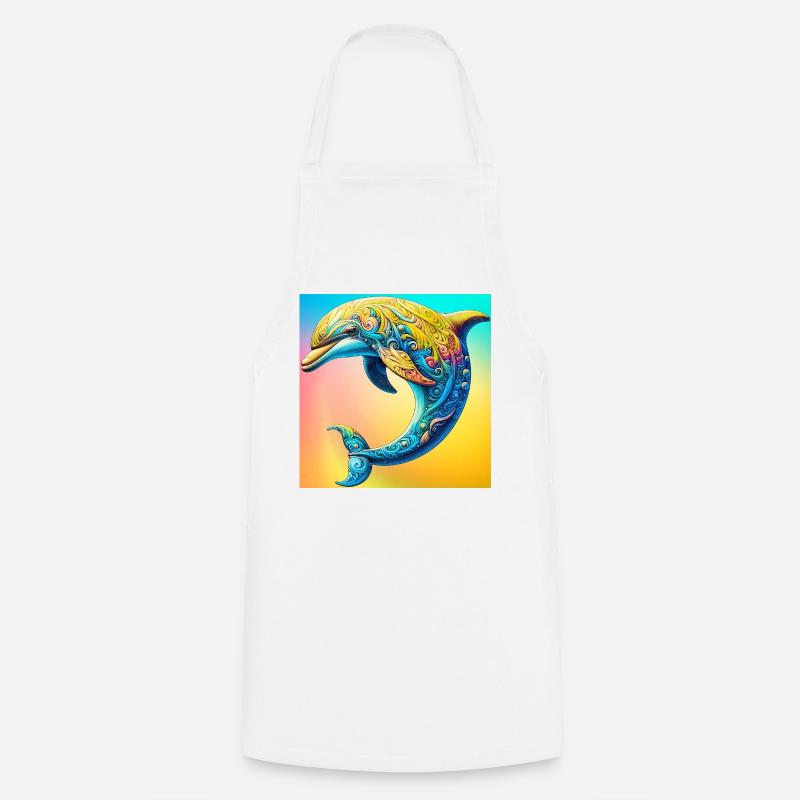 Delfin - Kochschürze - Weiß