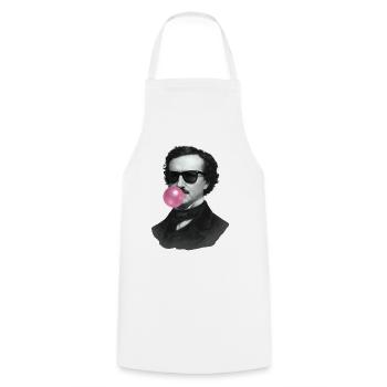 Edgar Allan Poe avec du chewing-gum et des lunettes de soleil - Tablier de cuisine - blanc - Devant - AI Model Male 185 dark (185cm)