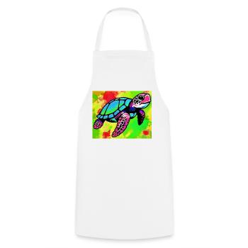 turtle - Cooking Apron - white - Front - AI Model Male 185 dark (185cm)
