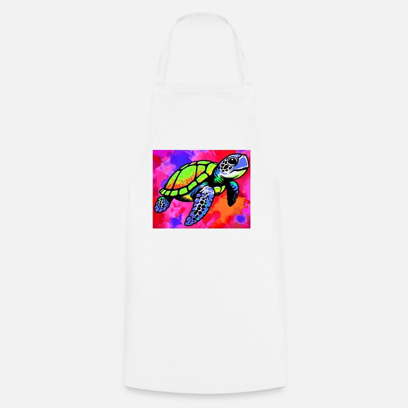turtle - Cooking Apron - white