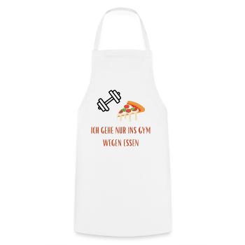 Pizza Slice Gym Spruch - Lustiger Gym/Essen Spruch - Kochschürze - Weiß - Vorne - AI Model Male 185 dark (185cm)