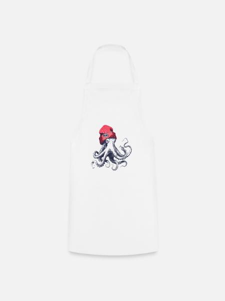Pillepalle Oktopus - Kochschürze - Weiß
