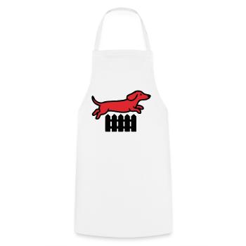Agilité au saut de clôture teckel - Tablier de cuisine - blanc - Devant - AI Model Male 185 dark (185cm)