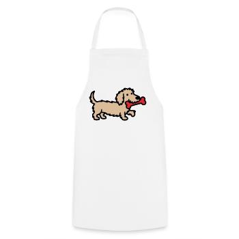 Dessin dessiné Terrier Doodle Bone - Tablier de cuisine - blanc - Devant - AI Model Male 185 dark (185cm)