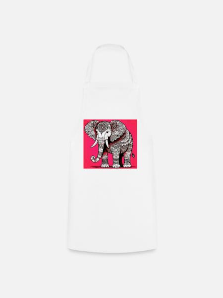 Elefant - Kochschürze - Weiß