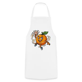 Lustige Handball Orange Maskottchen - Kochschürze - Weiß - Vorne - AI Model Male 185 dark (185cm)