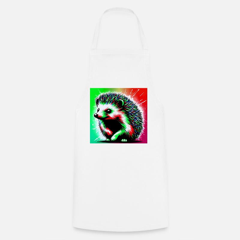 hedgehog - Cooking Apron - white