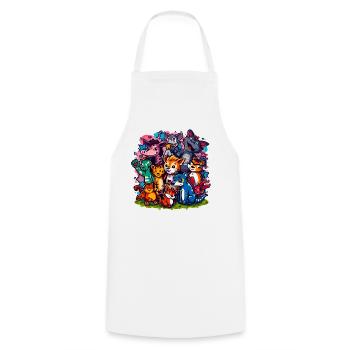 Animals Group Cartoon Colors - Cooking Apron - white - Front - AI Model Male 185 dark (185cm)