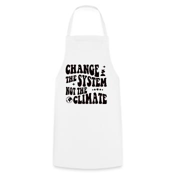 Change the system, not the climate - Cooking Apron - white - Front - AI Model Male 185 dark (185cm)