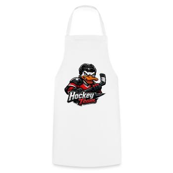 Ente Hockey Maskottchen - Kochschürze - Weiß - Vorne - AI Model Male 185 dark (185cm)